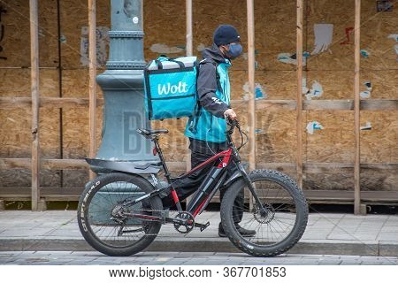 Vilnius/lithuania - May 22 2020: Wolt, Online Food Ordering And Delivery Service That Takes Orders V