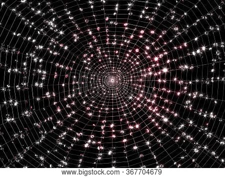 Spider Web Made Of Diamonds, 3d Illustration