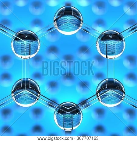Closeup On A Hexagonal Nano Structure. 3d Illustration