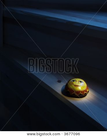 Sten solen på trappen