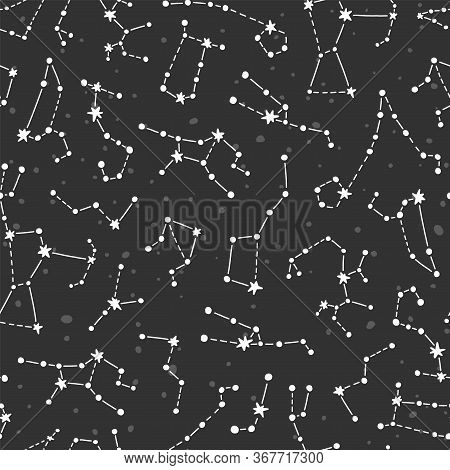Space Pattern With Planets And Stars. Bright Childish Tile. Cute Design For Kids Fabric And Wrapping
