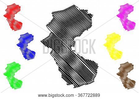 Bottrop City (federal Republic Of Germany, North Rhine-westphalia) Map Vector Illustration, Scribble