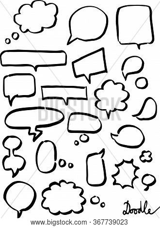 Speech Bubbles Hand Drawn Vector Set White