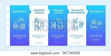 Charity Organization Onboarding Vector Template. Criminal Justice. Gerontological Help. Patient Aid.
