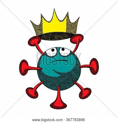 New Virus. Virus Covid 19-ncp Holds The Crown Above Him