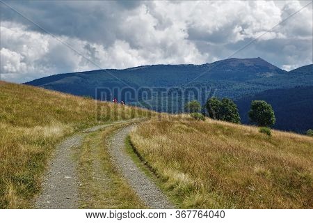 View Over Hills Of The Vosges With Dirt Road Near Le Markstein, France
