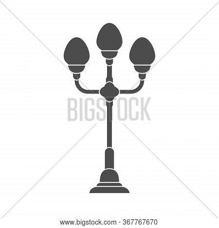Lighting Lamp With Three Plafonds. Vector Illustration For Theme Design. Isolated On A White Backgro