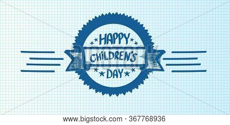 1 June International Childrens Day Cartoon Doodle Style Horizontal Banner Background. Happy Children