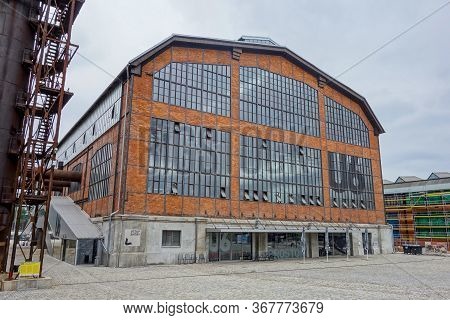 Ostrava, Czechia - June 15, 2014: Historical U6 (maly Svet Techniky) Hangar Building In Ostrava Doln