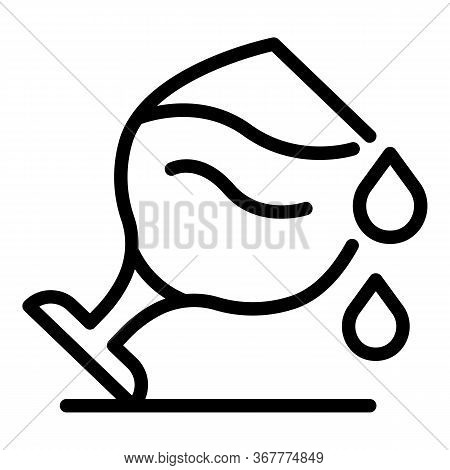 Glass And Drops Icon. Outline Glass And Drops Vector Icon For Web Design Isolated On White Backgroun