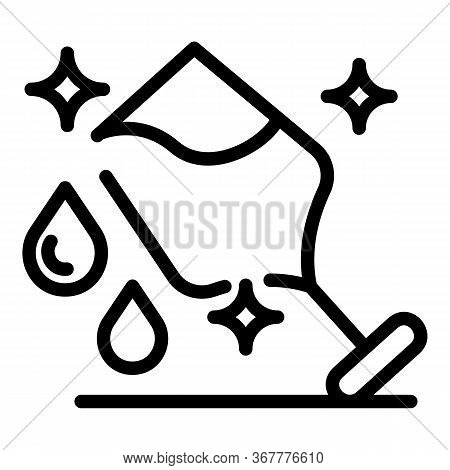 Full Glass And Drops Icon. Outline Full Glass And Drops Vector Icon For Web Design Isolated On White