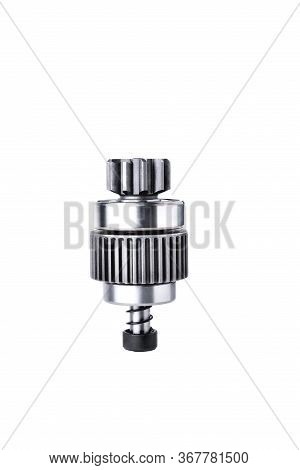 Starter Bendix, Car Starter Detail, Car Accessories, Car Parts Close-up Isolate On White Background