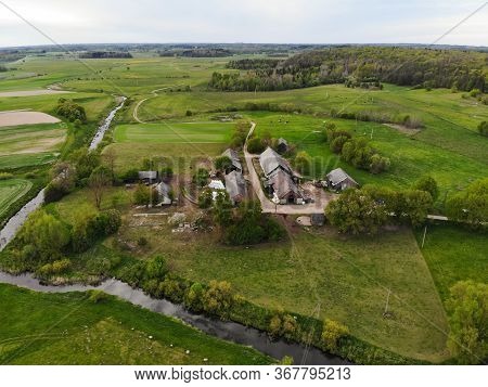 Beautiful View Of Rural Area In Kraziai, Lithuania