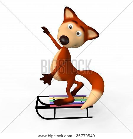der junge Fuchs geht fÃ¼r ein Laufwerk.