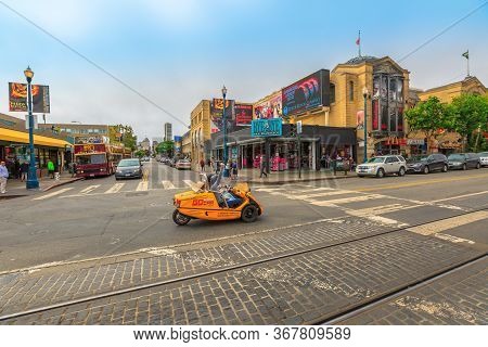 San Francisco, California, United States - August 14, 2016: Gocar Sightseeing Tour At Fishermans Wha