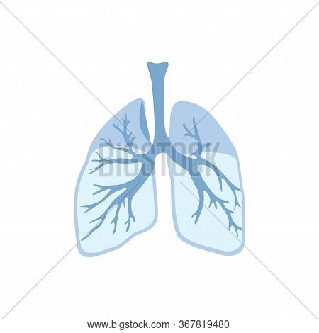 Lungs Icon, Isolated On White Background. Internal Organs Of Human Design Element. Anatomy, Part Of 