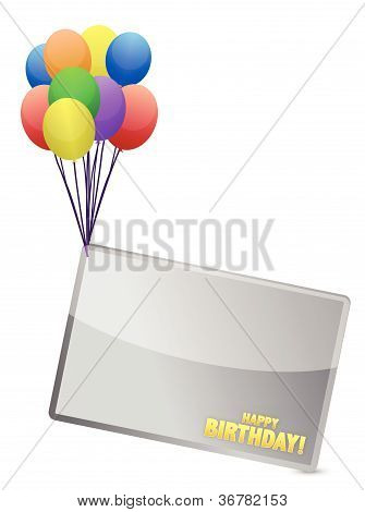 Birthday balloon banner illustration design over white