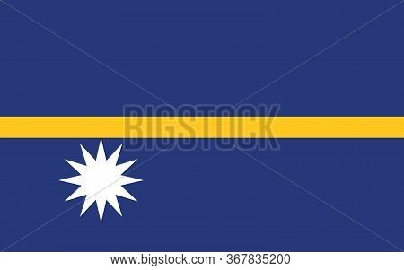 Nauru Flag Vector Graphic. Rectangle Nauruan Flag Illustration. Nauru Country Flag Is A Symbol Of Fr