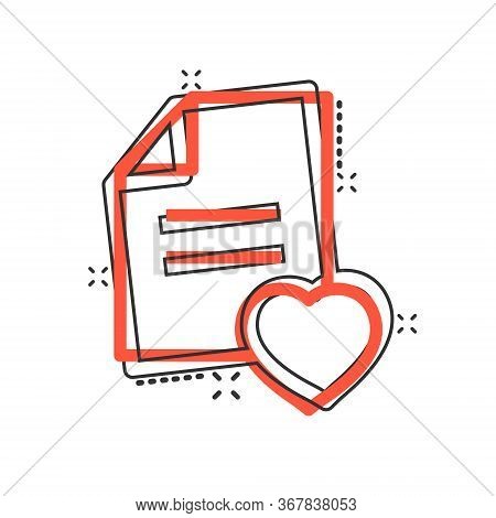 Wishlist Icon In Comic Style. Like Document Cartoon Vector Illustration On White Isolated Background