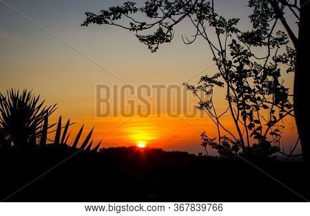 Sunrise In The Morning,beautiful Landscape In The Mountains