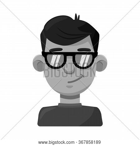 Isolated Object Of Guy And Contempt Logo. Set Of Guy And Glasses Stock Symbol For Web.