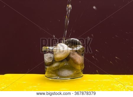 Mineral Water In A Clear Glass Cup