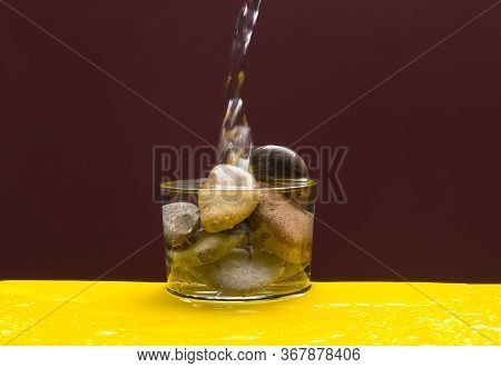 Mineral Water In A Clear Glass Cup