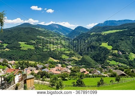 Overlooking The Eisack Valley With The Brenner And The Villages On The Ritten Like Barbian And Sauba