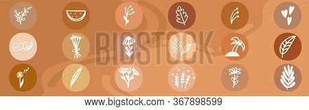 Instagram Highlights Covers Stories. Fashion Cute Insta Set. For Bloggers Style Frame.floral Set Ico