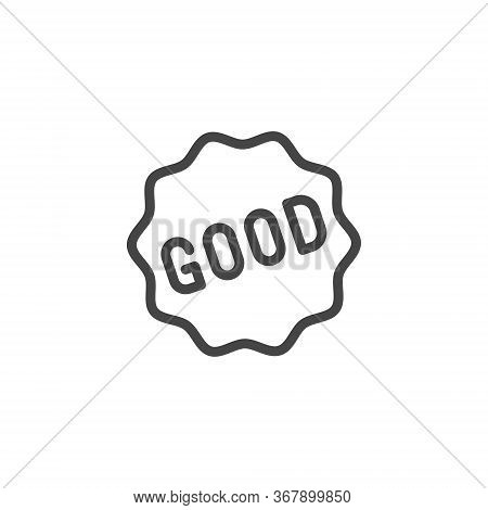 Good Word In Frame Icon. Graphic Symbol For Ads, Promotions E-commerce, Sticker For Messenger. Line 