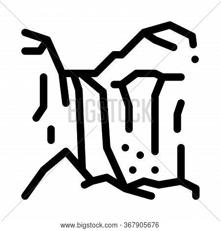 Mountain Ravines Icon Vector. Mountain Ravines Sign. Isolated Contour Symbol Illustration