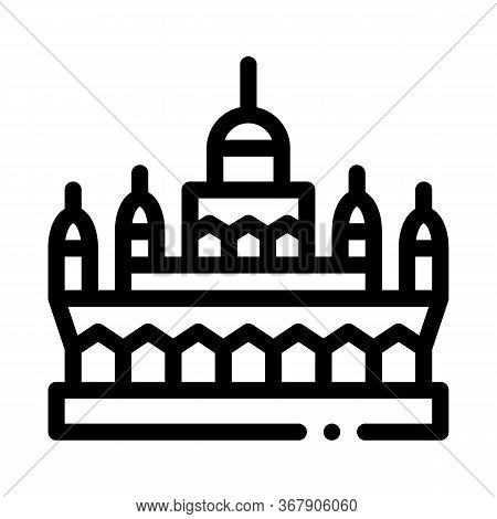 Masjid Jame Mosque Icon Vector. Masjid Jame Mosque Sign. Isolated Contour Symbol Illustration