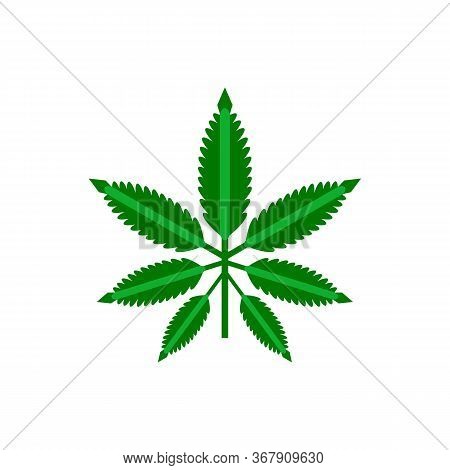 Icon Of Cannabis Leaf. Marijuana, Hemp, Hashish. Narcotic Concept. Can Be Used For Topics Like Drug 
