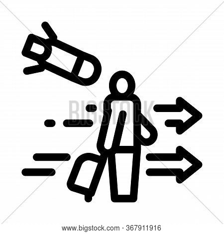 Migratory Man Tourist Icon Vector. Migratory Man Tourist Sign. Isolated Contour Symbol Illustration