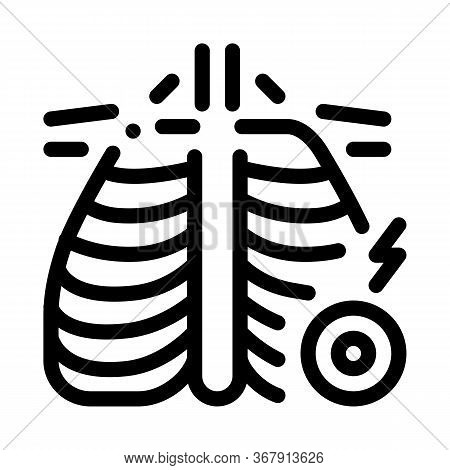 Arthritis Of Rib-sternum Joint Icon Vector. Arthritis Of Rib-sternum Joint Sign. Isolated Contour Sy