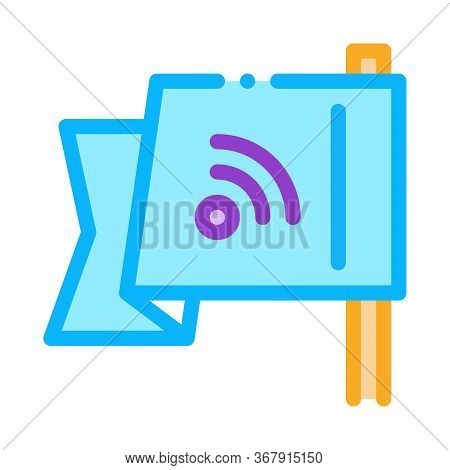 Search Engine Optimization Destination Flag Icon Vector. Search Engine Optimization Destination Flag