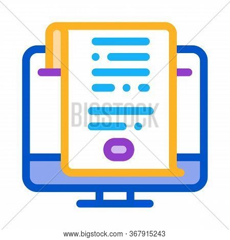 Search Engine Optimization Document Icon Vector. Search Engine Optimization Document Sign. Isolated 