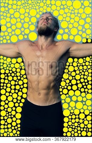 A portrait combined with digital graphics