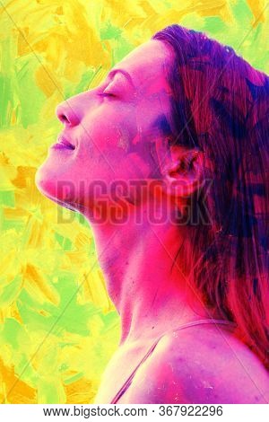 A portrait combined with digital graphics