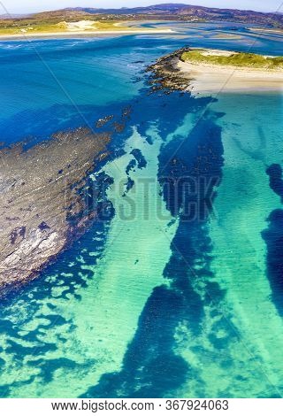 Aerial View Of The Atlantic At Carrickfad By Portnoo In County Donegal - Ireland
