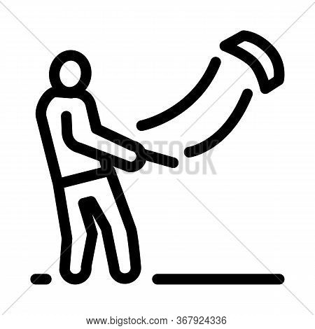 Man With Kite Icon Vector. Man With Kite Sign. Isolated Contour Symbol Illustration