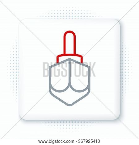 Line Hanukkah Dreidel Icon Isolated On White Background. Colorful Outline Concept. Vector.