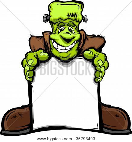 Glade Frankenstein Halloween Monster med tegn tegneserie vektor Illustration