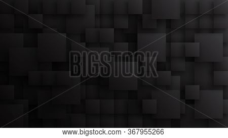 3d Different Size Squares Technology Dark Gray Conceptual Abstract Background. Tech Clear Blank Subt