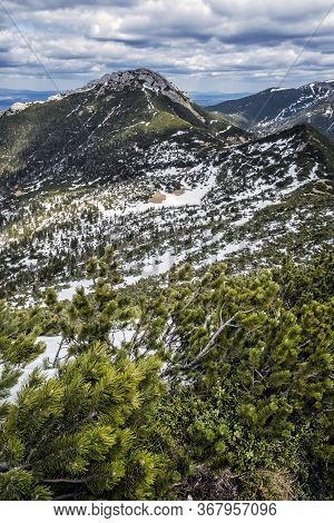 Sivy Peak, Western Tatras Mountain Range, Slovak Republic. Hiking Theme. Seasonal Natural Scene.