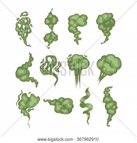 Set With Bad Smells. Green Smoke Clouds