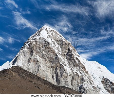 View Of Pumori From Everest Base Camp, Khumbu Valley, Sagarmatha National Park, Nepal Himalaya. Pumo