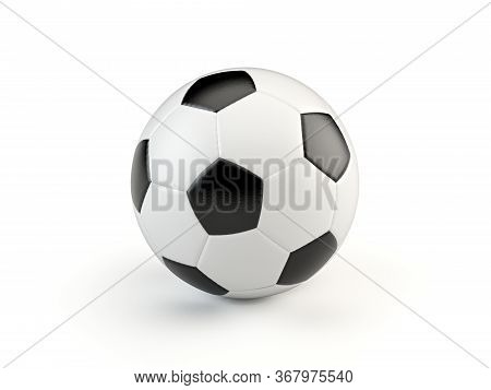 Black And White Vintage Style Soccer Ball Isolated On White Background