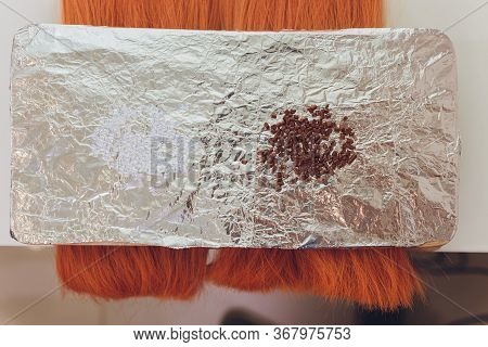 Hair Salon, Beauty Spa. Procedure Of Hair Extensions.