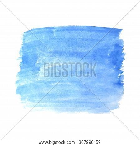 Vector Watercolor Background Blue Smear Isolated On White Background, Stock Illustration For Design 